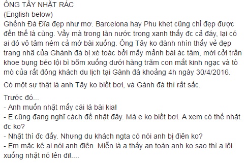 Ông Tây dọn rác ảnh 1 Ong Tay don rac anh 1