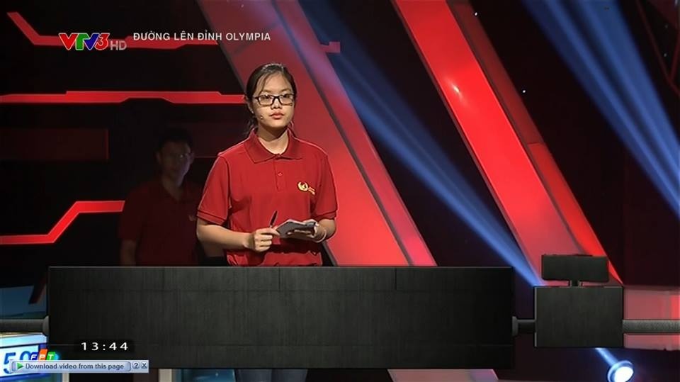 Nu sinh tra loi dung 11/11 cau Khoi dong Olympia hinh anh