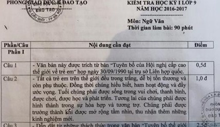Thi hoc ky o quan Cau Giay: De va dap an giong het nhau hinh anh