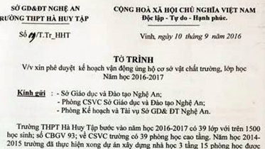 Nghe An: Nha truong thu tien xa hoi hoa kieu 'lach luat' hinh anh