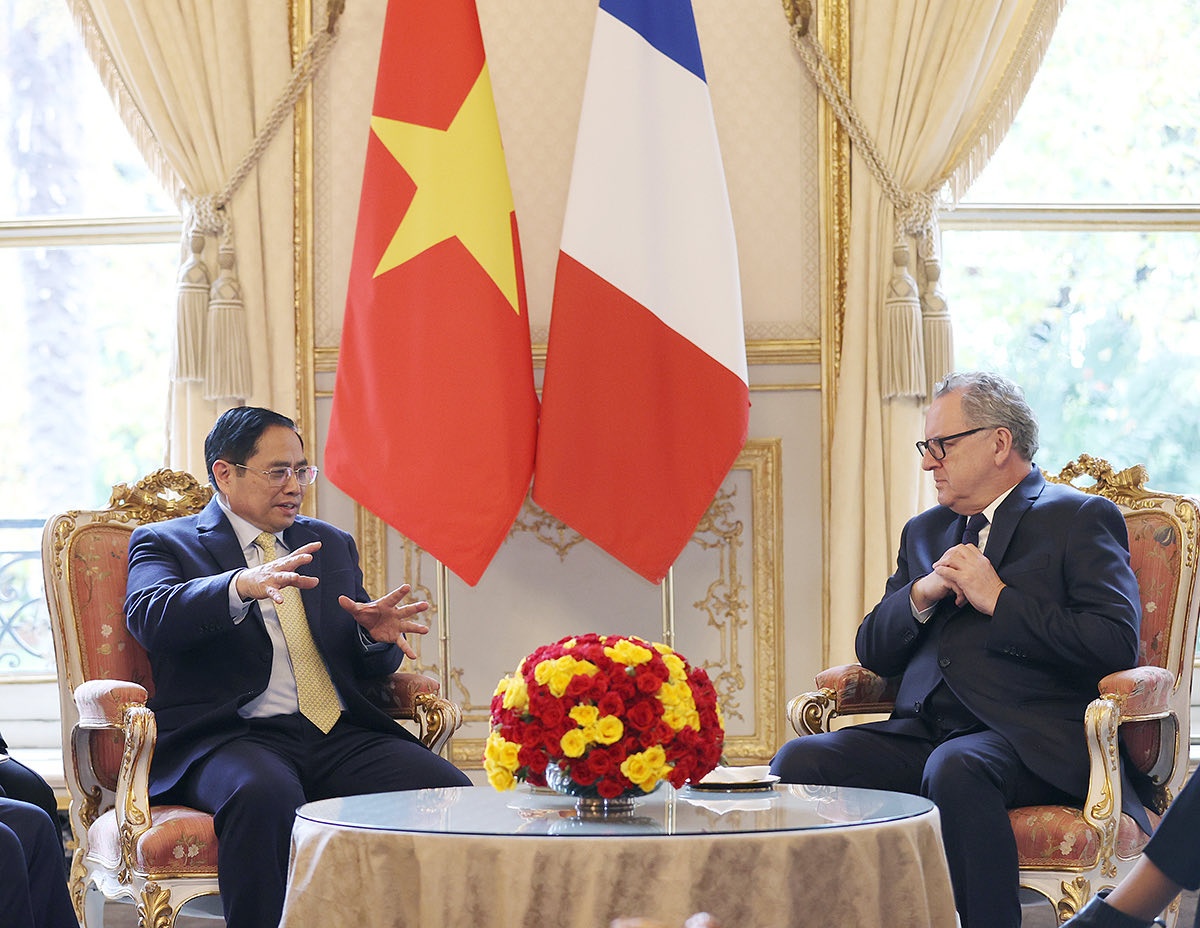 Thu tuong Pham Minh Chinh hoi kien voi Chu tich Quoc hoi Phap Richard Ferrard anh 2