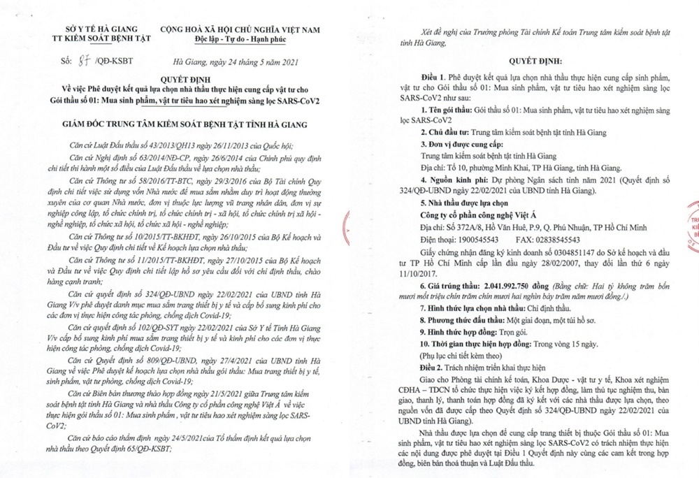 Ha Giang mua kit test Covid-19 Viet A gia hon 500.000 dong anh 2