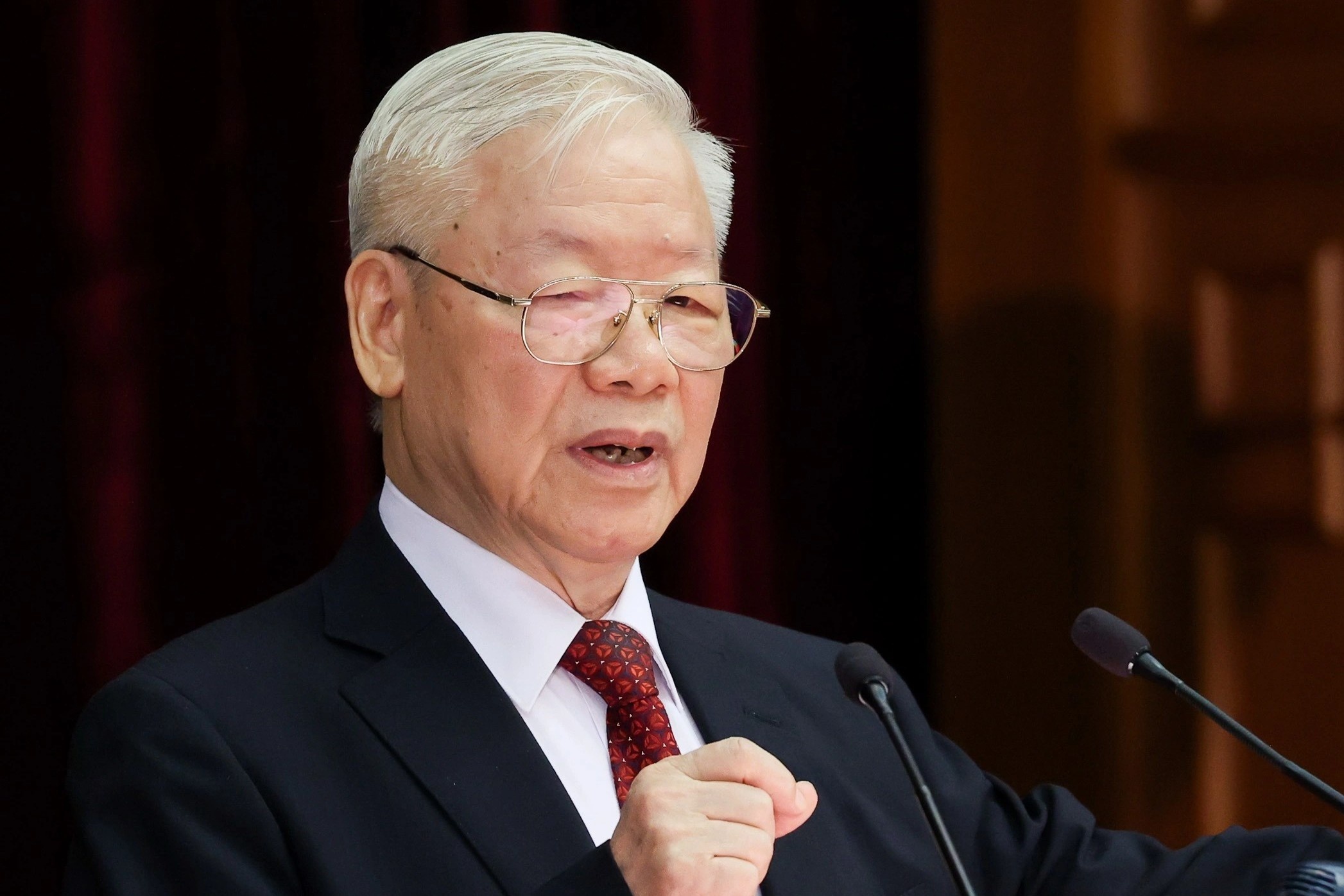 Toan van phat bieu khai mac Hoi nghi Trung uong 6 cua Tong bi thu hinh anh