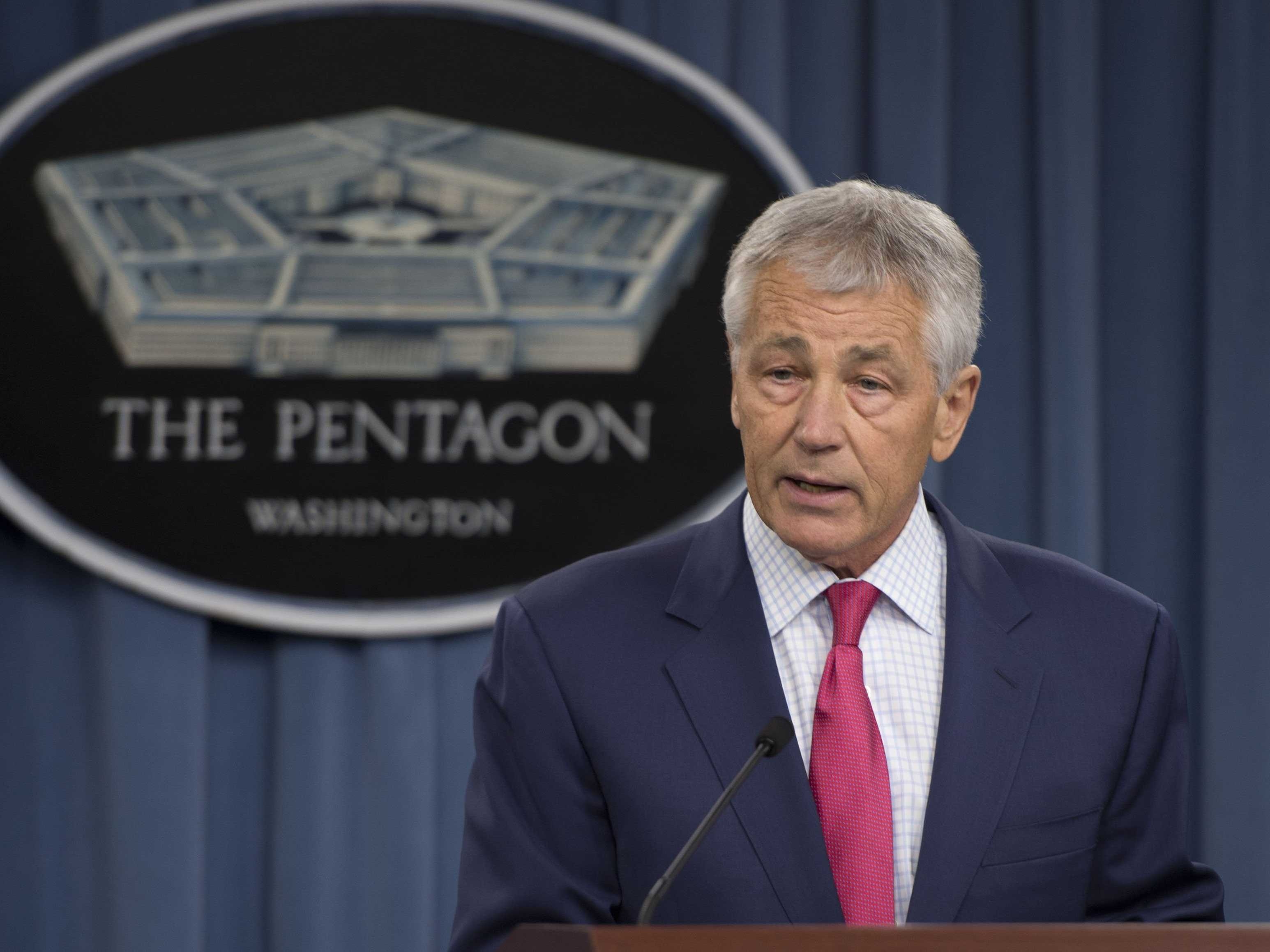 Ông Chuck Hagel vừa đệ đơn xin từ chức Bộ trưởng Quốc phòng Mỹ. Ảnh: