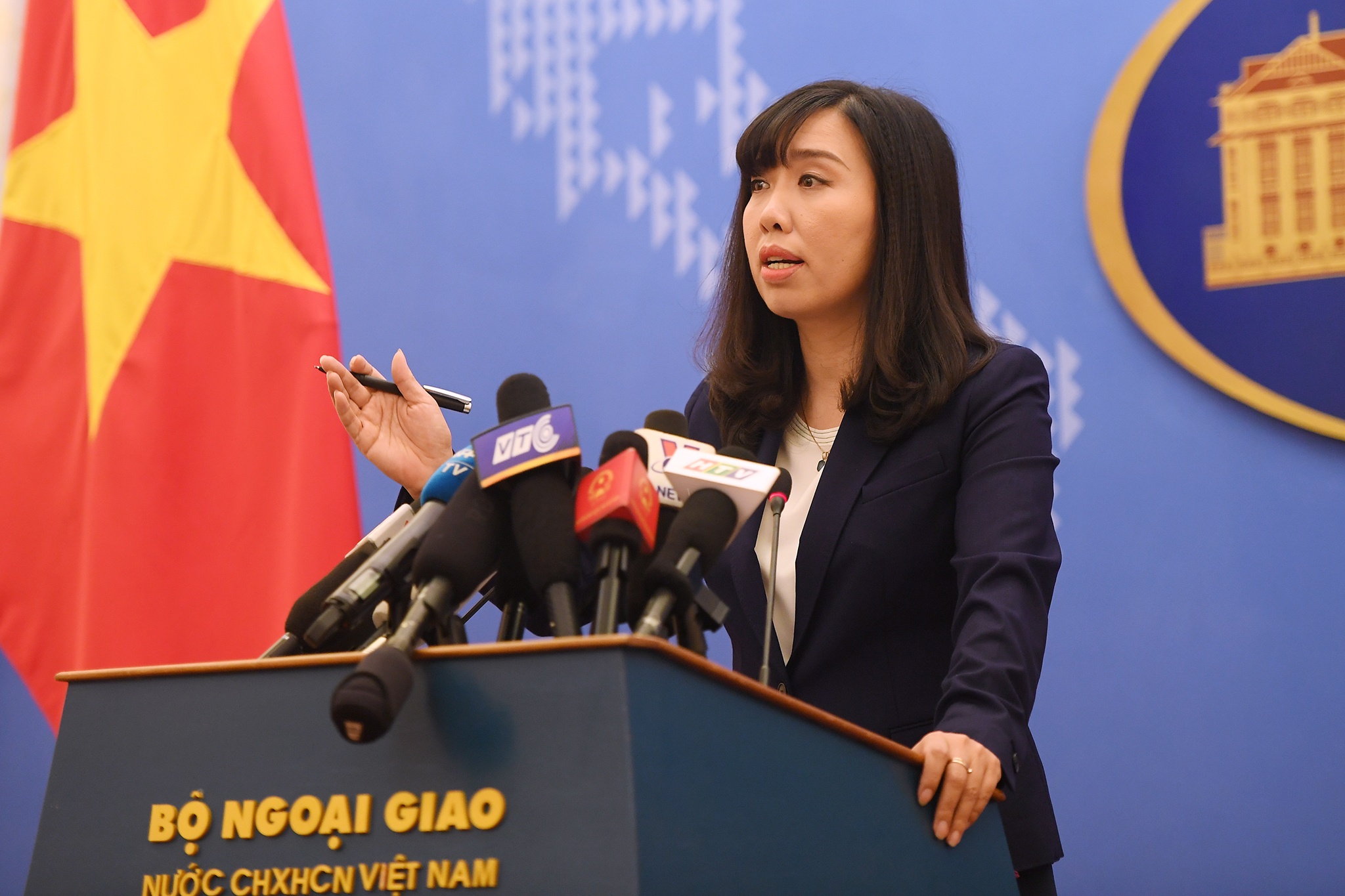 nguoi phat ngon Bo Ngoai giao Le Thi Thu Hang anh 1