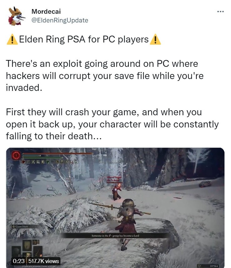 Elden Ring gap phai loi lon anh 1