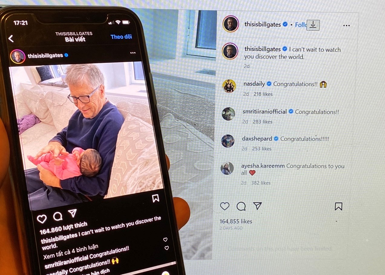 Bill Gates khoe anh chau ngoai hinh anh