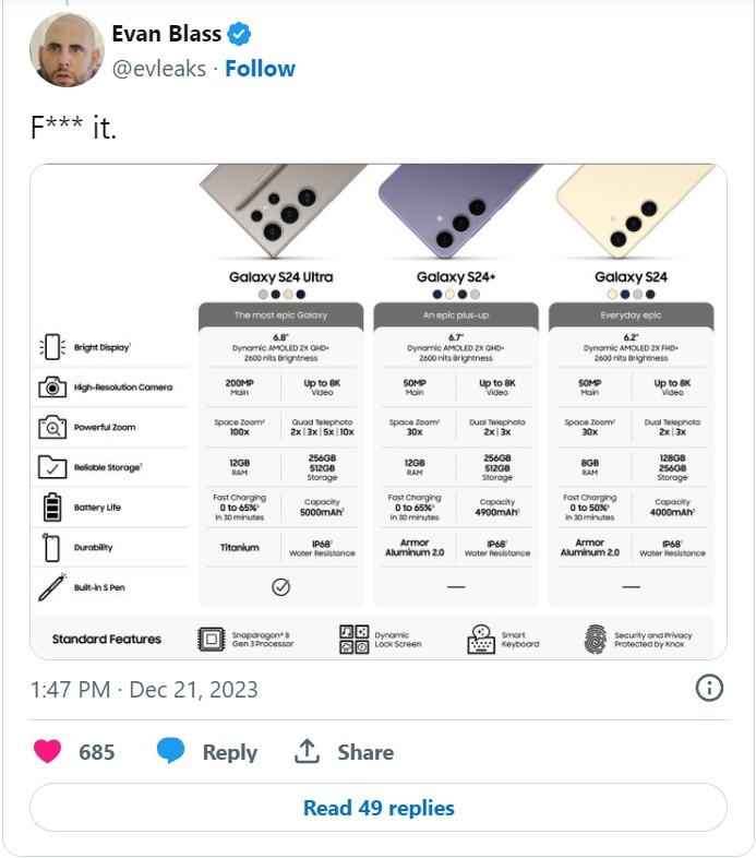 samsung galxy s24,  leaker anh 1