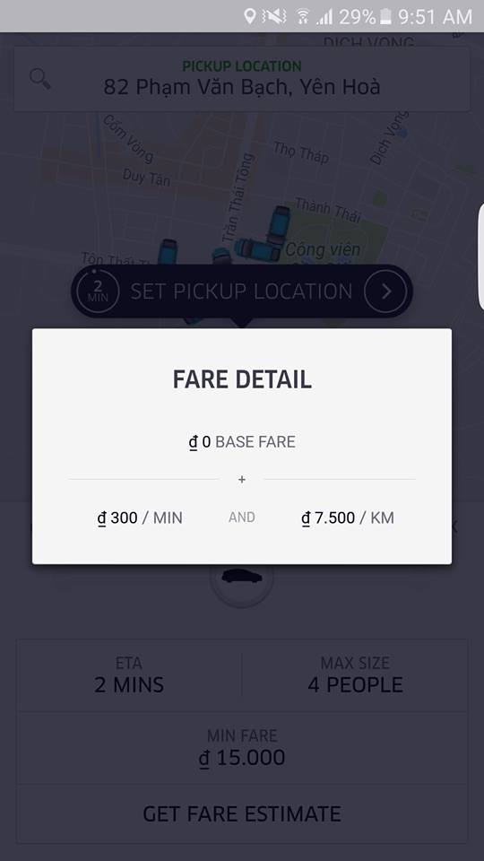 uber ha noi tang gia 50% anh 1
