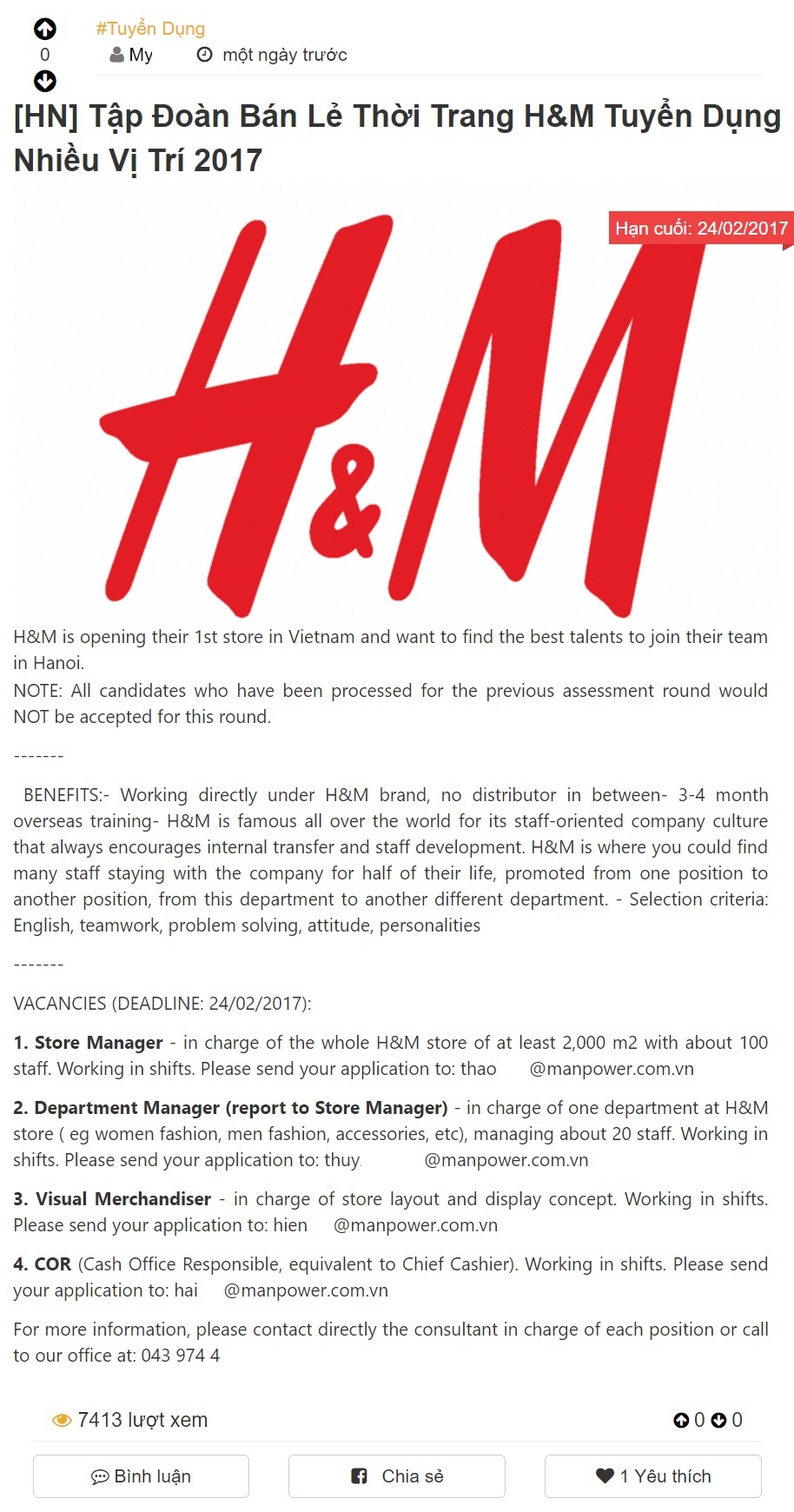 H&M mo cua hang dau tien o Ha Noi anh 1