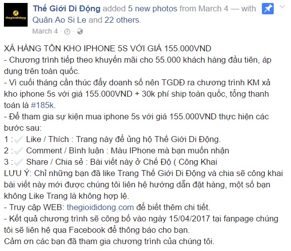 gia fanpage the gioi di dong ban iphone anh 1