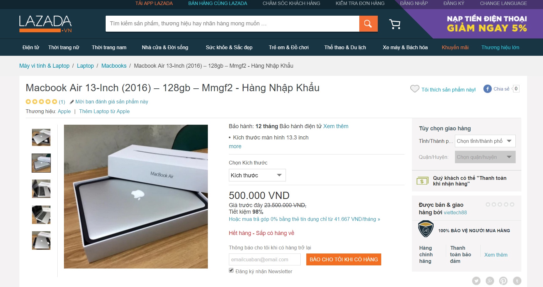 Macbook Air ban gia 500.000 dong nhung khong ai mua duoc hinh anh