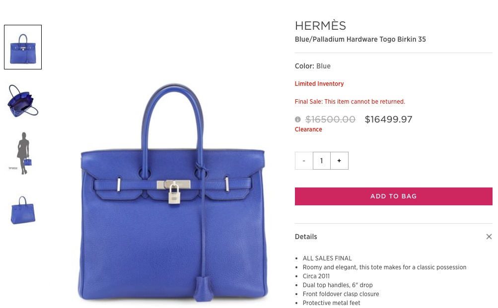 Tui xach dat do Hermes Birkin va Kelly lan dau giam gia hinh anh