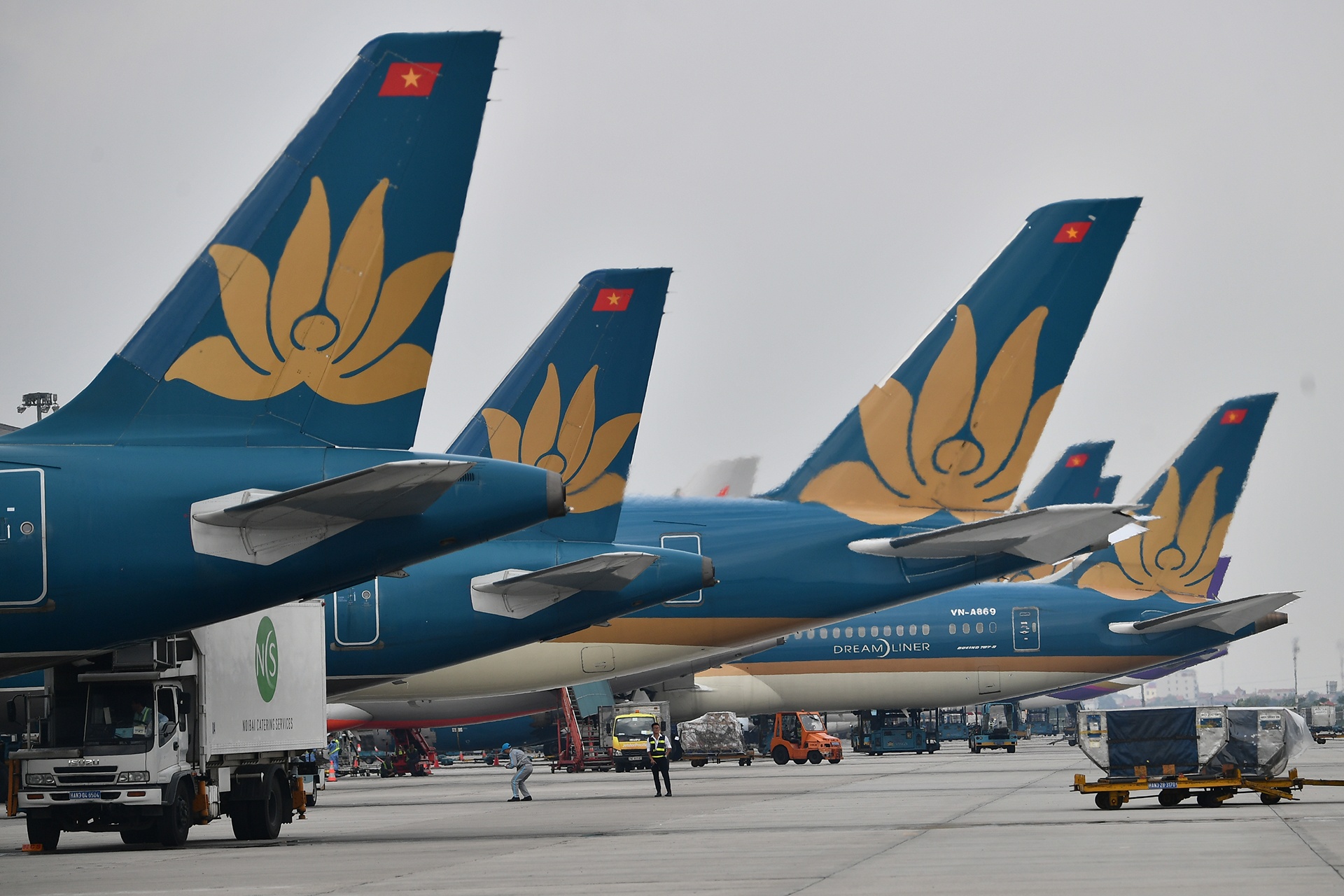 Gan 100 trong tong so 106 may bay cua Vietnam Airlines ngung hoat dong hinh anh