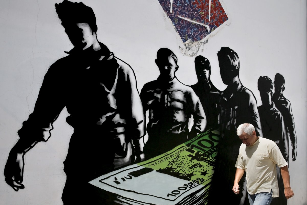 Nhung graffiti doc dao ve khung hoang kinh te o Hy Lap hinh anh