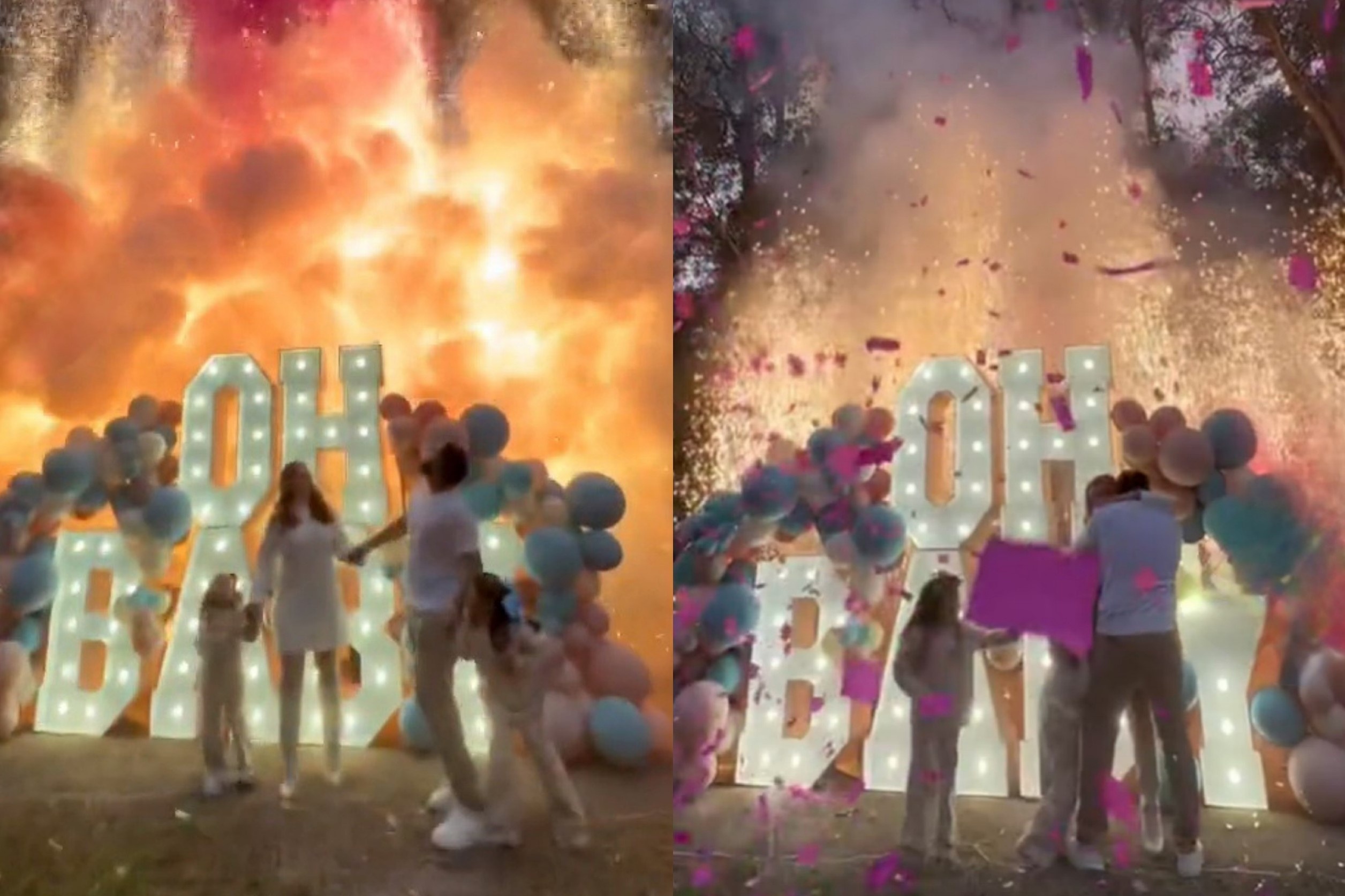 Cap vo chong dot phao trong rung de tiet lo gioi tinh cua con hinh anh