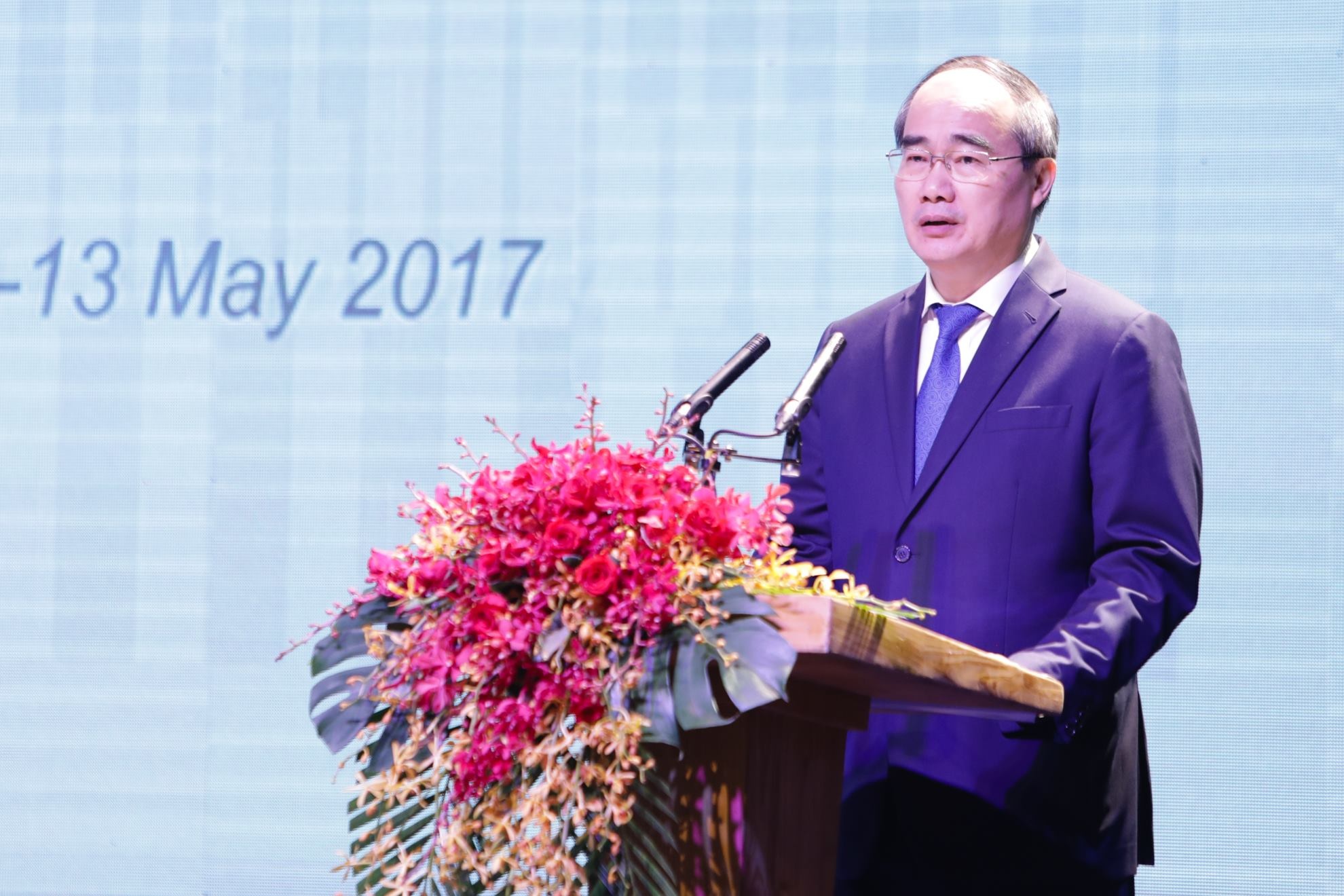 Bi thu Nhan phat bieu ve anh huong cua bien doi khi hau voi TP.HCM hinh anh