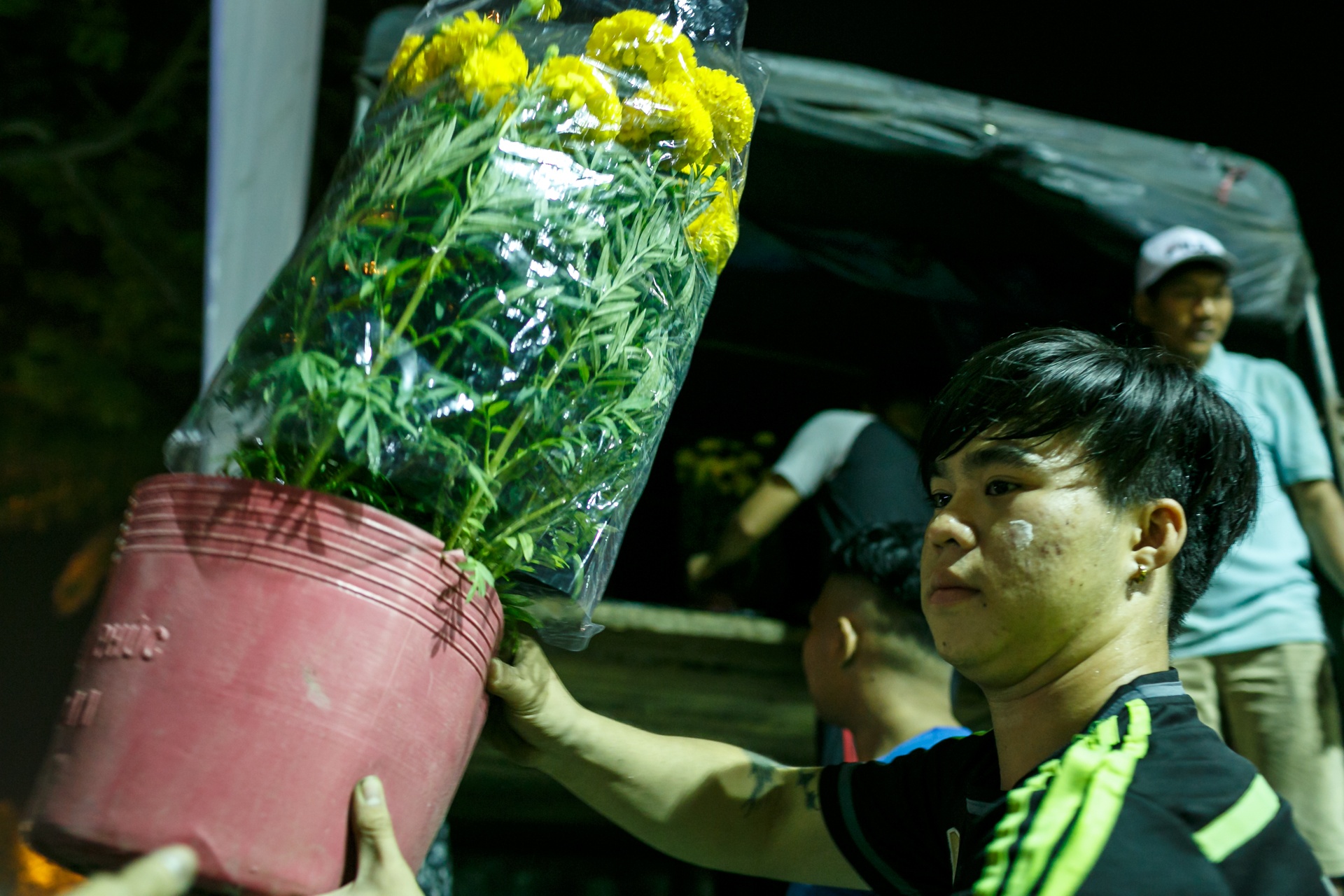 phia sau nhung chau hoa kieng ruc ro ngay Tet anh 21