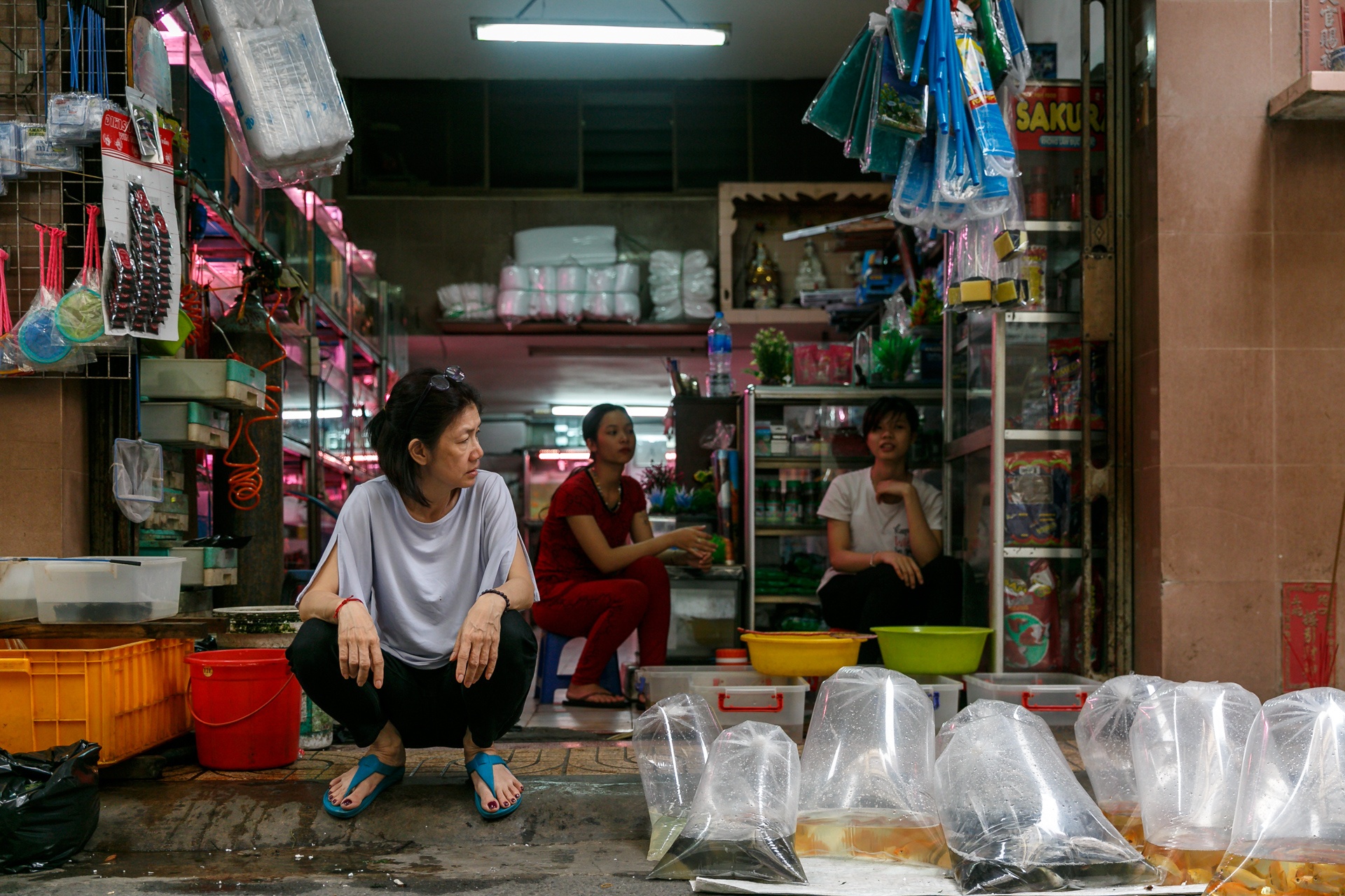 Da dang ca canh tai cho ca lau doi nhat Sai Gon hinh anh
