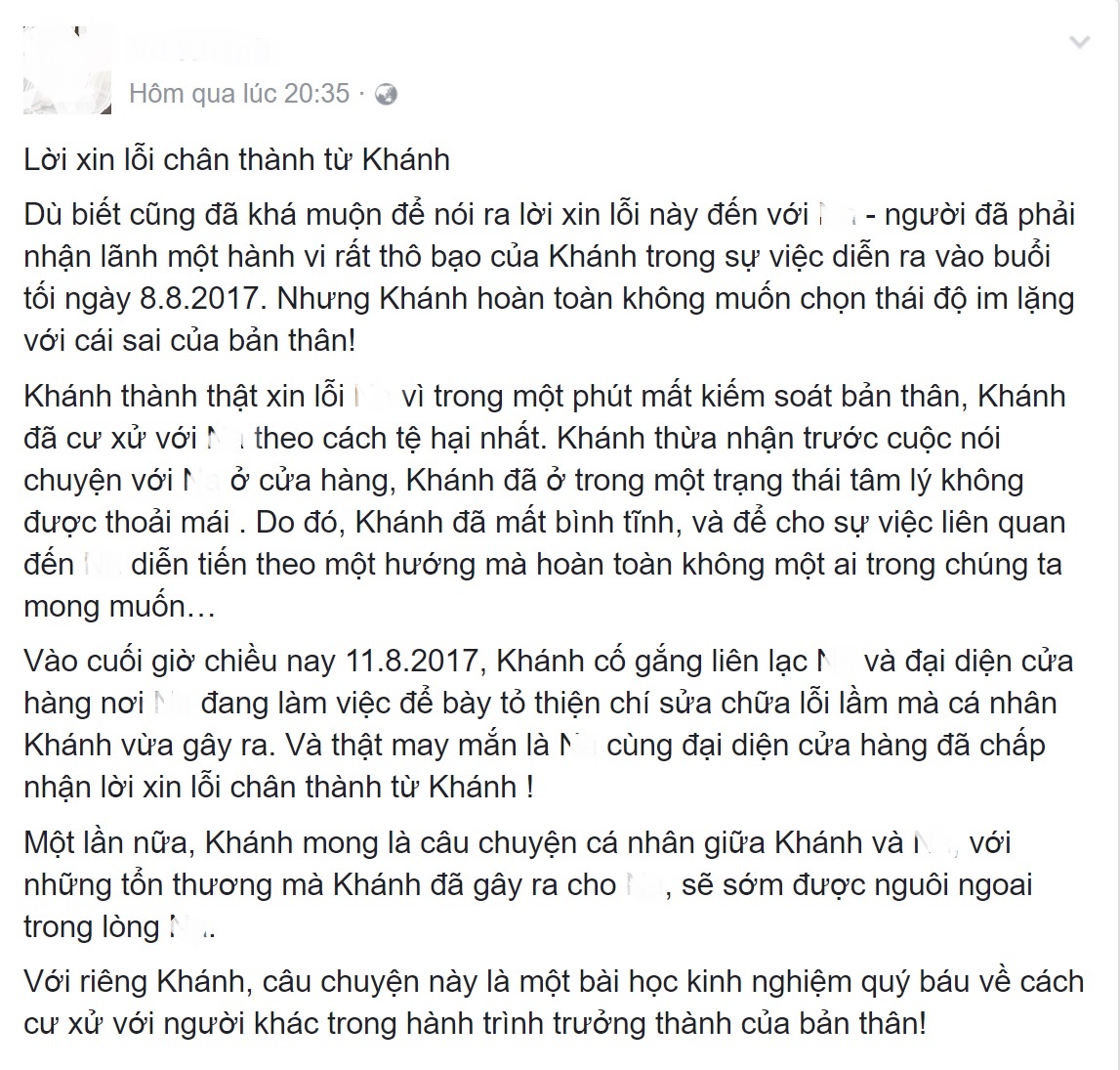Khánh Casa xin lỗi không thành tâm ảnh 2 Khanh Casa xin loi khong thanh tam anh 2