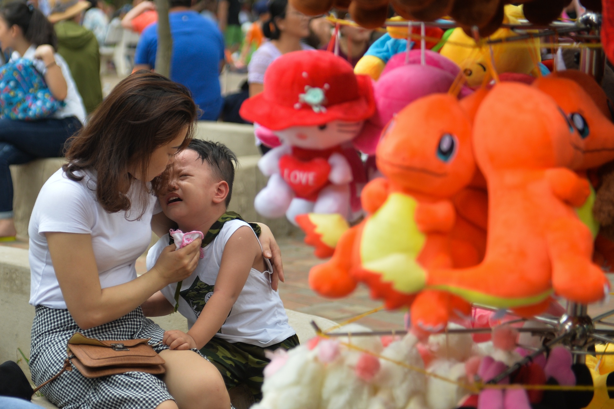 Nguoi di choi le vut rac day cong vien Thu Le anh 6