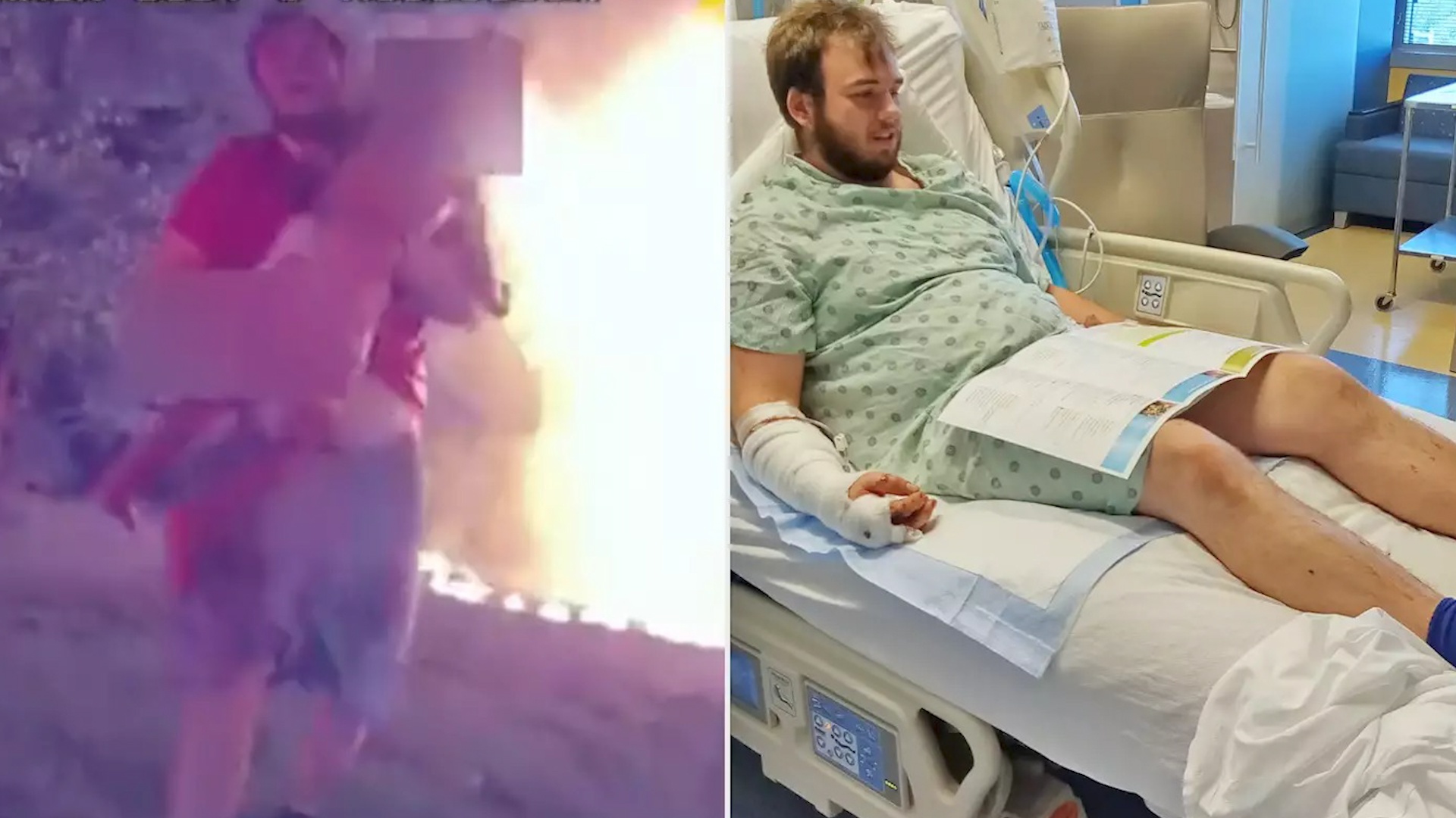 Nguoi giao pizza cuu 6 nan nhan khoi vu hoa hoan hinh anh