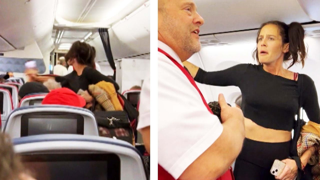 Nu hanh khach bi duoi xuong may bay vi mang thu cung hinh anh