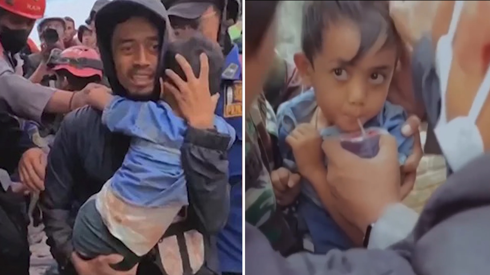 Be 5 tuoi duoc giai cuu sau 2 ngay mac ket duoi dong do nat hinh anh