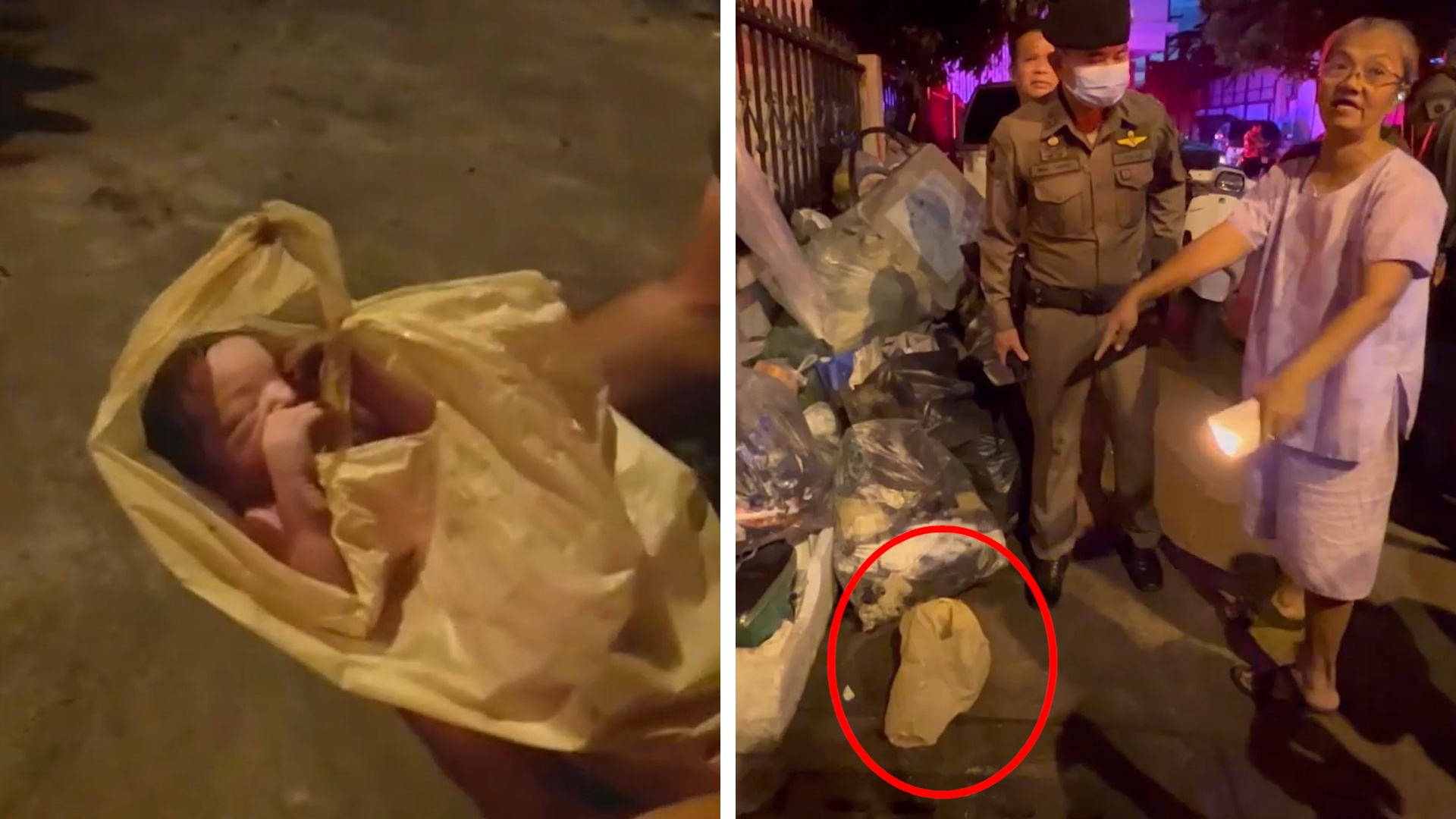 Be so sinh bi bo roi trong bai rac o Thai Lan hinh anh