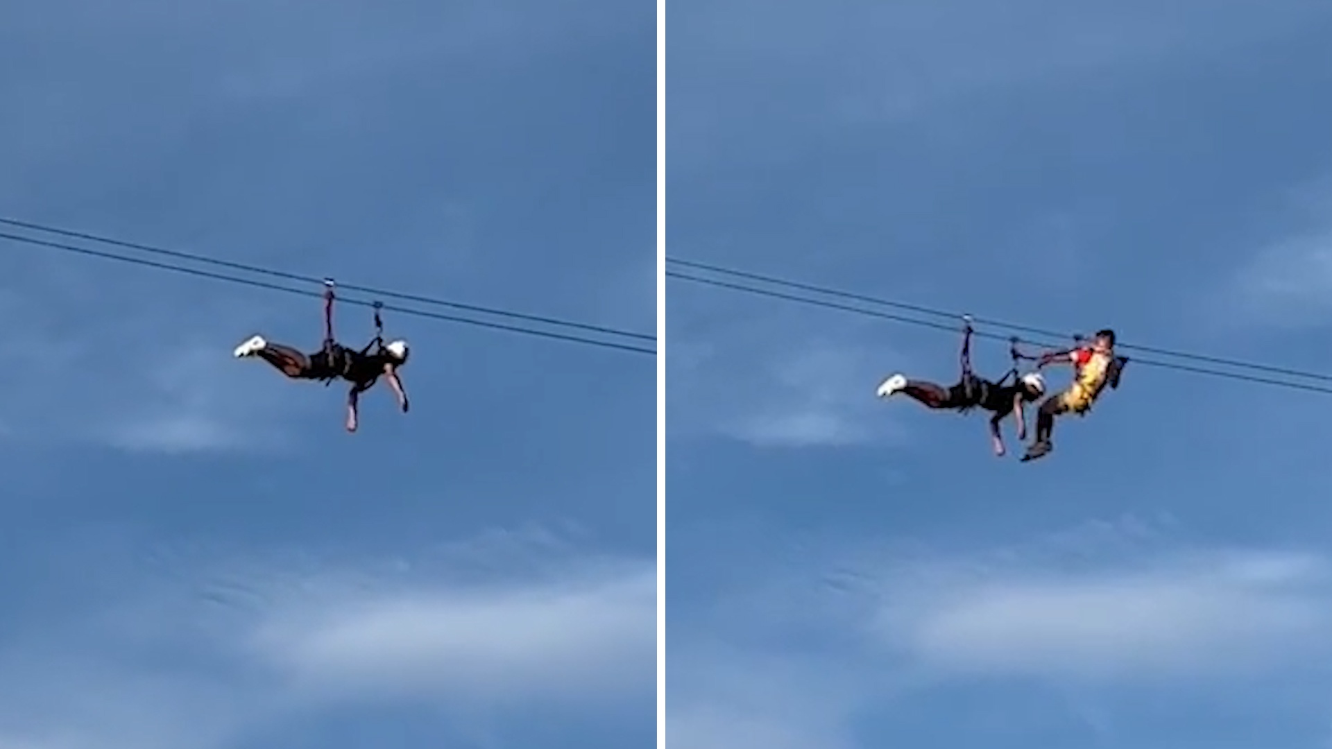Du khach bi treo lo lung khi truot zipline o Philippines hinh anh