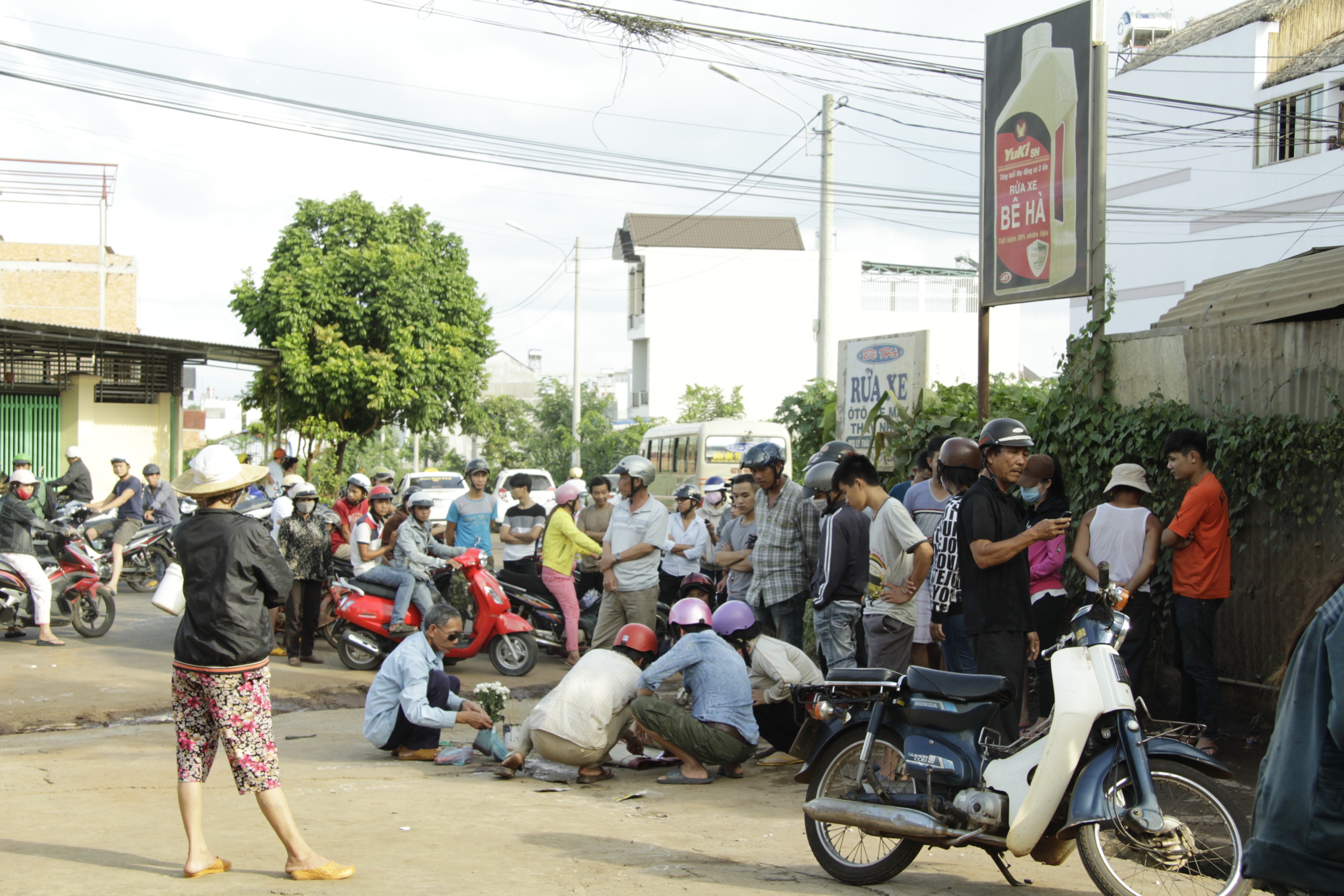 Hiện trường nơi xảy ra cái chết thương tâm của cháu nhỏ.