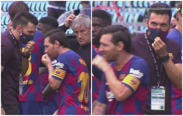 Lionel Messi Barcelona Quique Setien anh 2