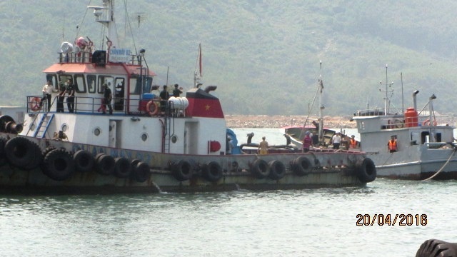 Cuu tau ca Trung Quoc bi mac can o cua bien hinh anh