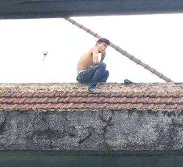 Thanh nien nghi ngao da co thu tren mai nha 3 gio hinh anh
