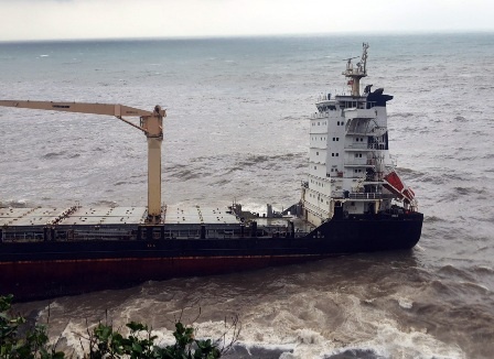 Tau hang gay doi, 300 tan dau nguy co tran ra bien hinh anh