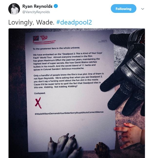 Deadpool gui thu canh bao khan gia anh 1