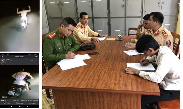 mặc váy hồng buông tay lái xe máy ảnh 1 mac vay hong buong tay lai xe may anh 1
