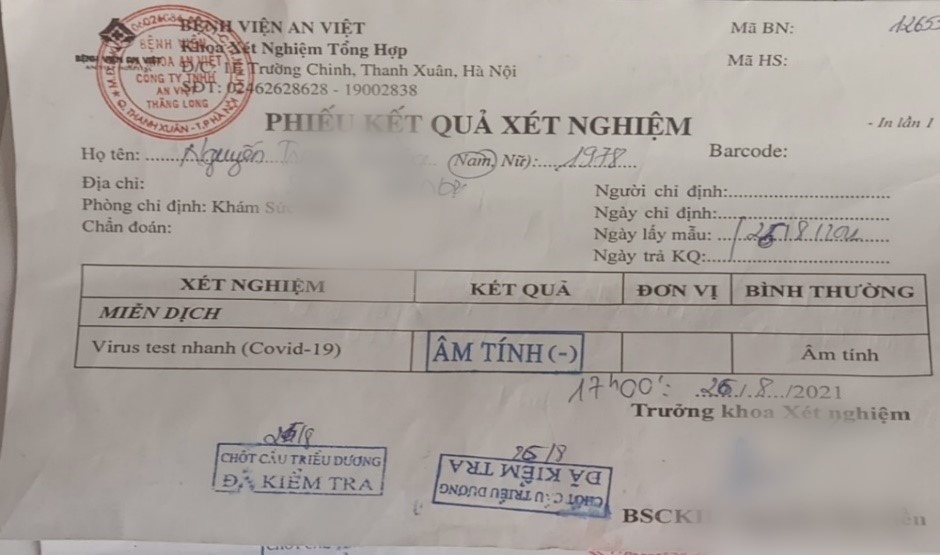 bị phạt 5 triệu vì sửa giấy xét nghiệm ảnh 1 bi phat 5 trieu vi sua giay xet nghiem anh 1