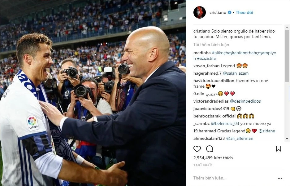 Ronaldo,  Ramos gui loi tri an den HLV Zidane anh 1