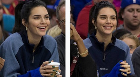 Kendall Jenner van den co vu ban trai choi bong ro du bi ky don cam hinh anh