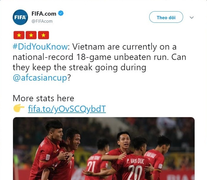 FIFA cong nhan ky luc bat bai 18 tran cua tuyen Viet Nam anh 1