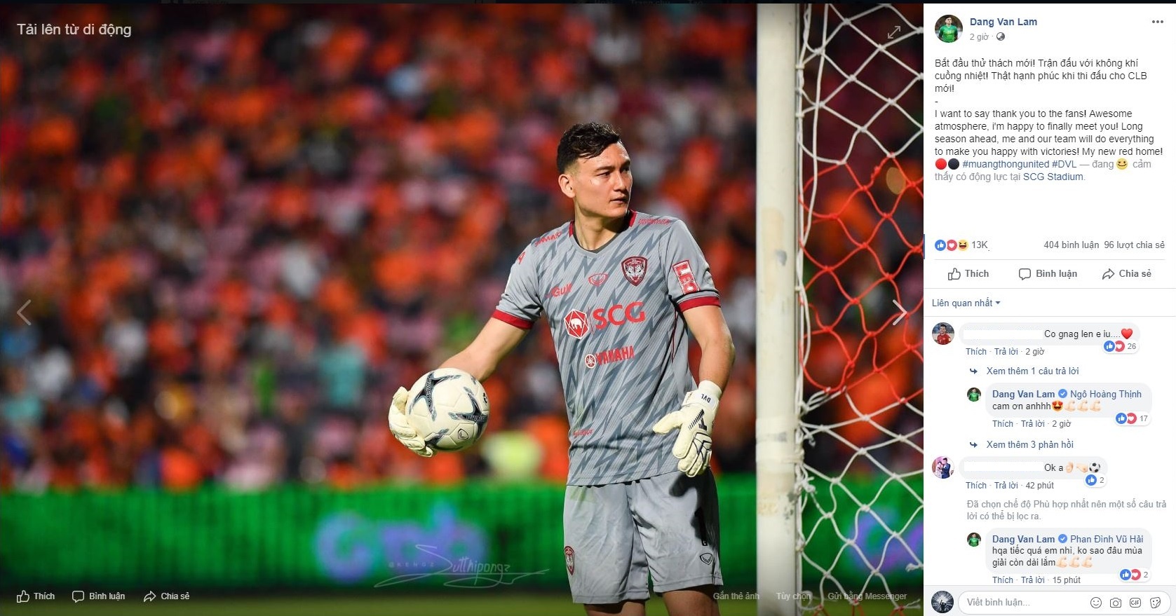 Dang Van Lam: ‘Muangthong United se lam tat ca vi CDV’ anh 1