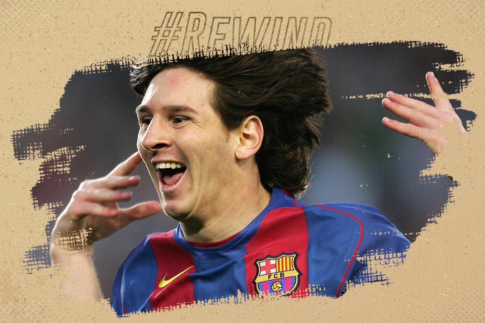 Lionel Messi vo oa cam xuc trong lan dau ghi ban cho Barcelona hinh anh