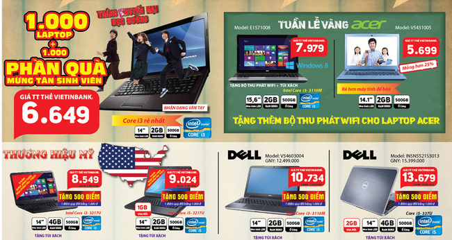 Nở rộ khuyến mại đồ điện tử trước mùa tựu trường