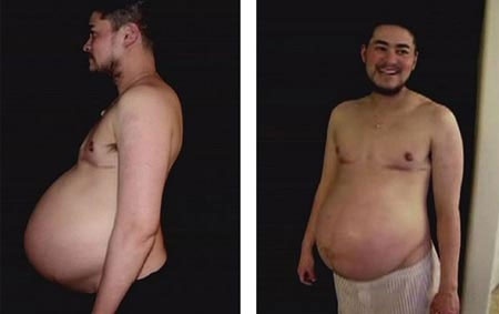 Nguoi dan ong chau Au dau tien mang bau, de con hinh anh