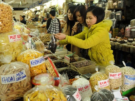 Giap Tet, gia nong san, thuc pham lai nhay mua hinh anh