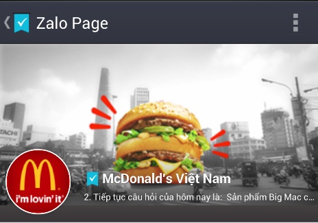 Zalo - At chu bai trong chien luoc McDonald’s? hinh anh