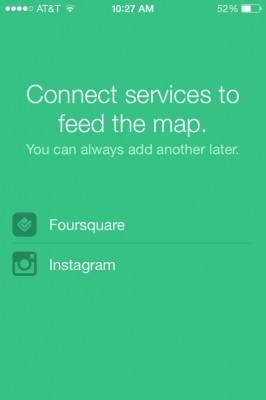 3. Kết nối với tài khoản Instagram và/hoặc Foursquare.