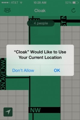 4. Cho phép Cloak sử dụng vị trí của bạn.