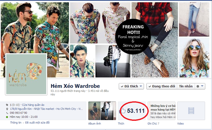 Một trang bán hàng si được bạn trẻ Sài Gòn ưa thích.